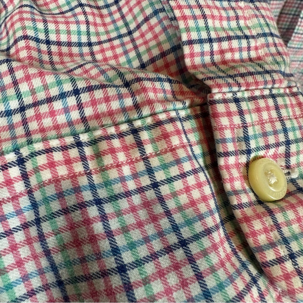 RALPH LAUREN Men's Medium 100% Cotton Pink/Blue fine Plaid Button Down Shirt - Picture 5 of 8